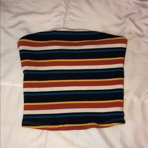 striped ribbed tube top | Garage